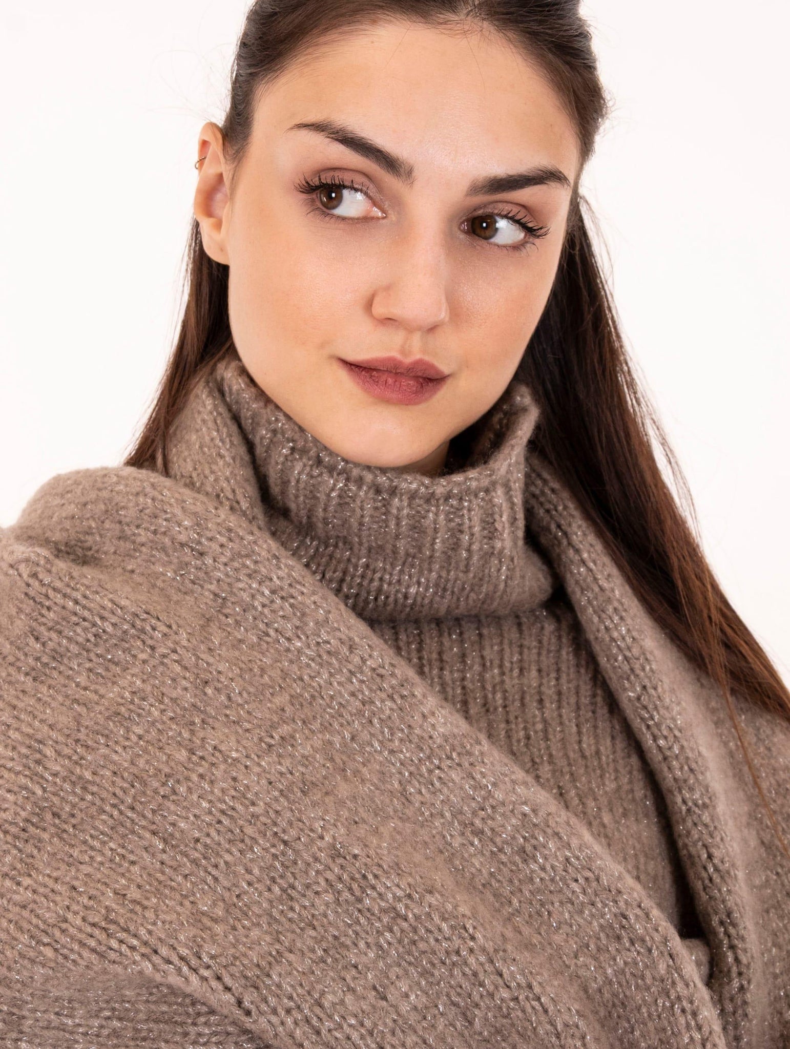 Sciarpa Alpha Studio in Lana Lurex Beige AD-4542S2016 Alpha Studio