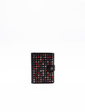 Kjore Project Wallet in Leather with Dark Brown and Red Studs