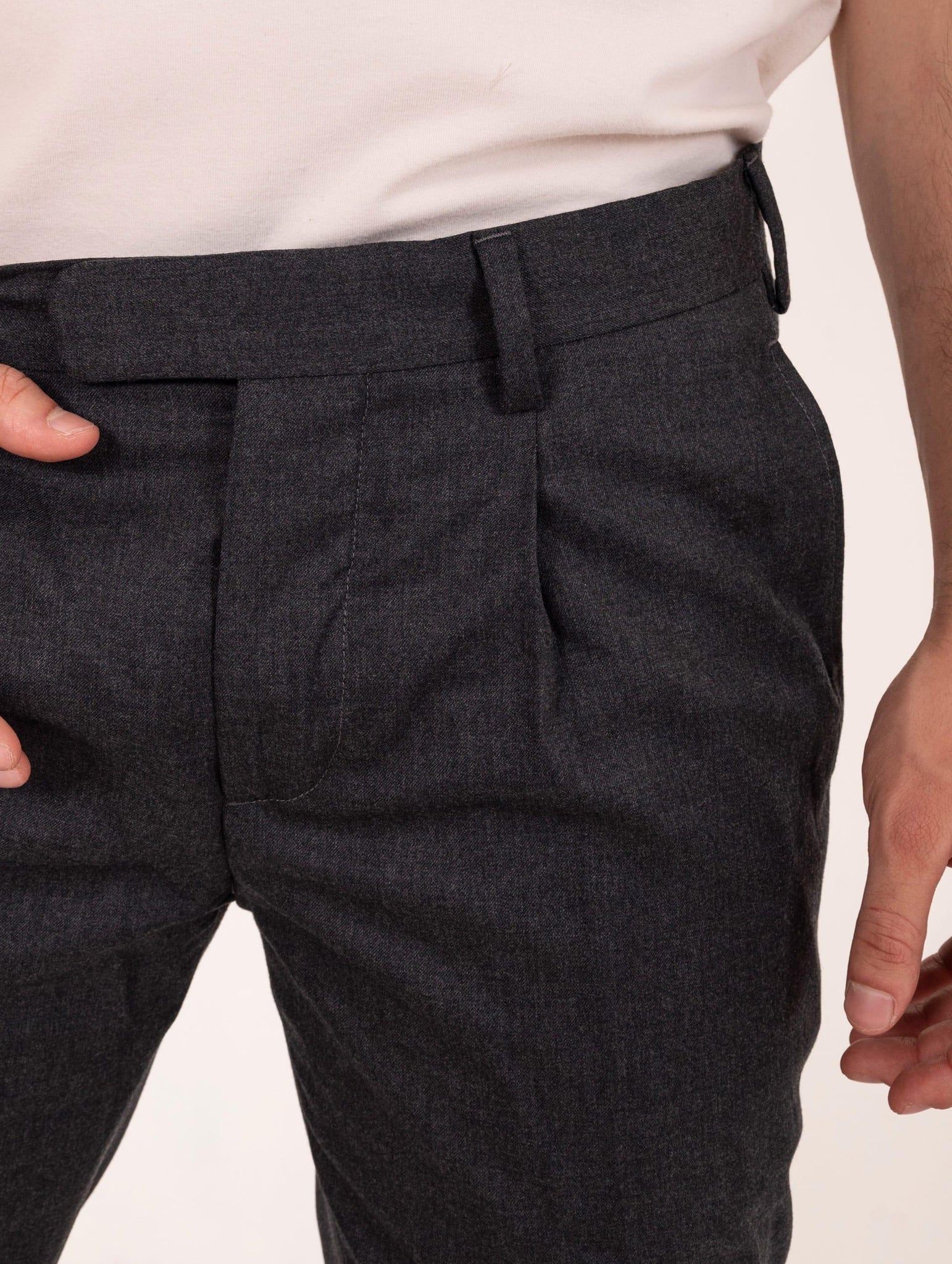 Pantalone Devorè in Lana Grigio Scuro DVR33C-W20930200 Devore