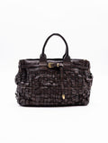 Borsa Penelope Campomaggi in Pelle Intrecciata Testa di Moro