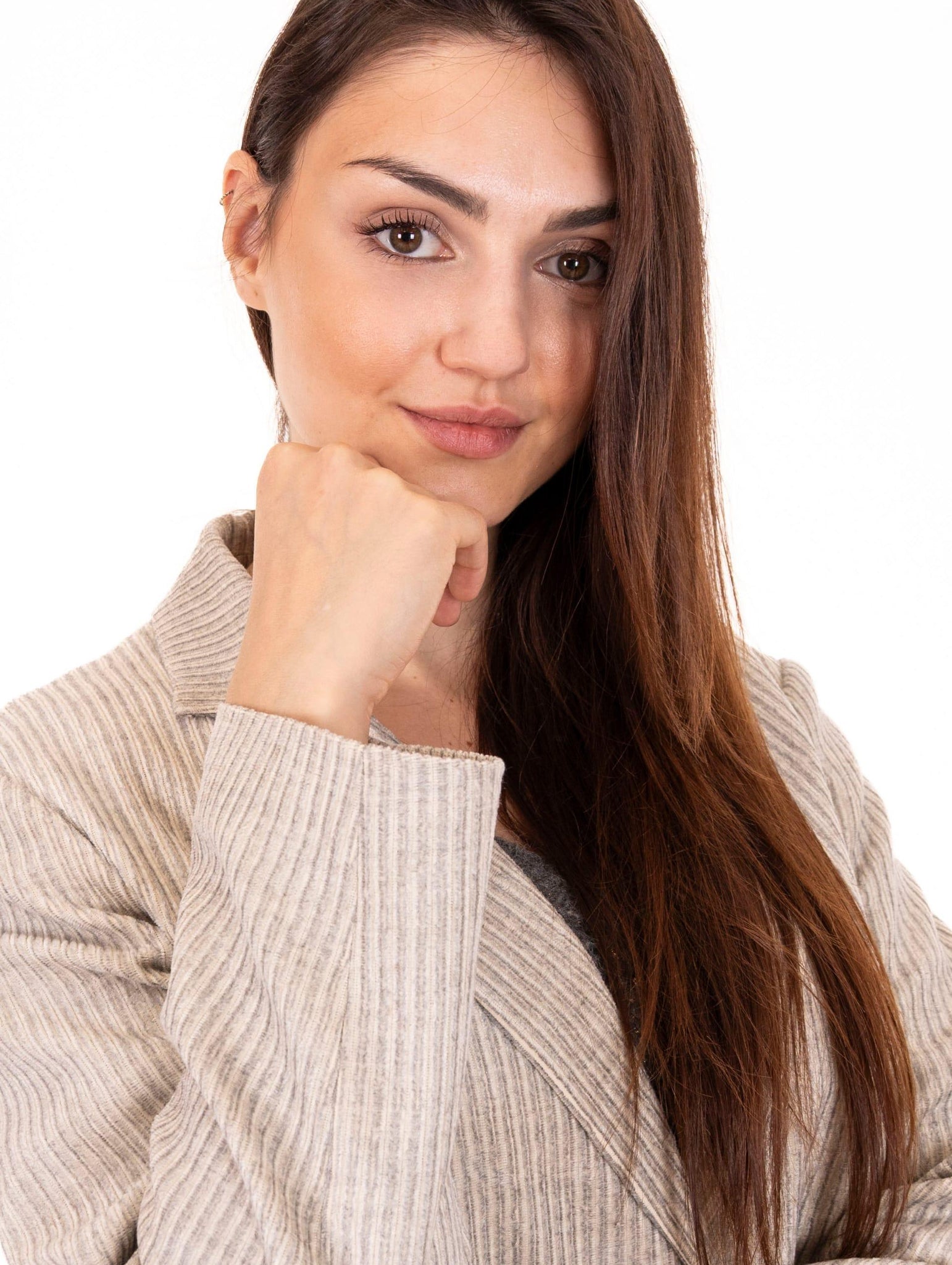 Giacca Monopetto Alysi in Velluto di Viscosa a Coste Grigio 165816A5053PERLA Alysi