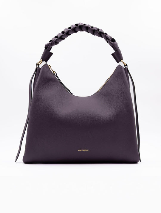 Borsa Boheme Medium Coccinelle in Pelle Martellata Prugna