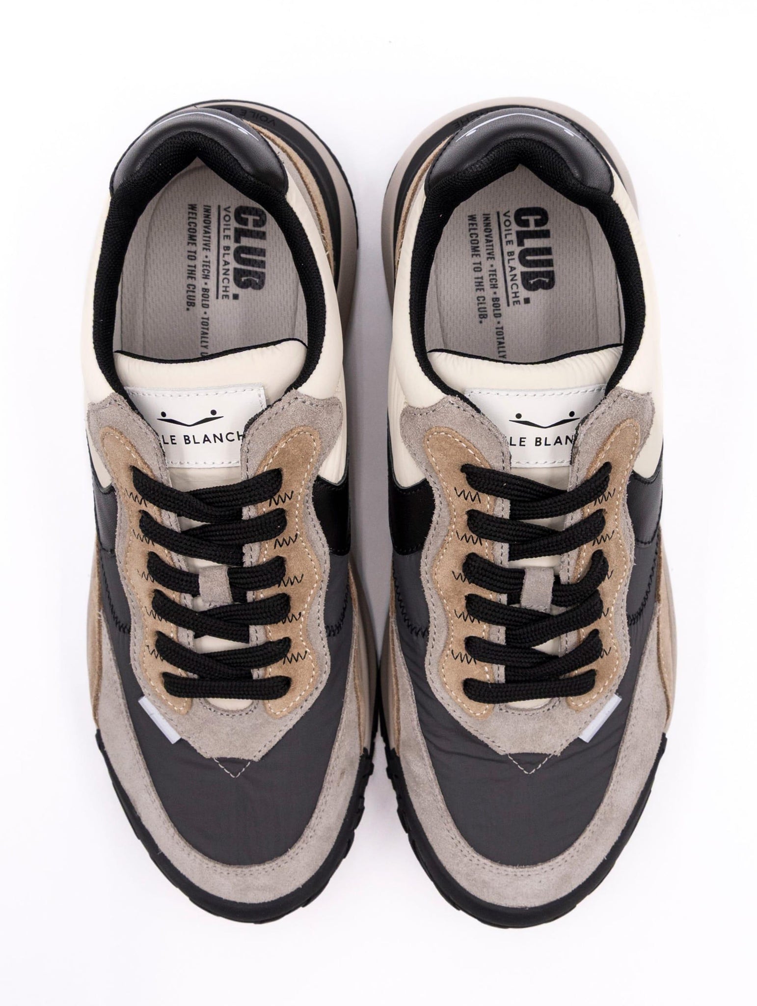 Sneakers Club Act Voile Blanche in Suede e Nylon Grigio e Beige CLUBACTMSUEDE/NYLON Voile Blanche