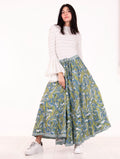 Gonna Lunga Four Stroke in Cotone Azzurra e Verde