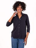 Hemd Alpha Studio aus Baumwoll-Jersey Mitternachtsblau