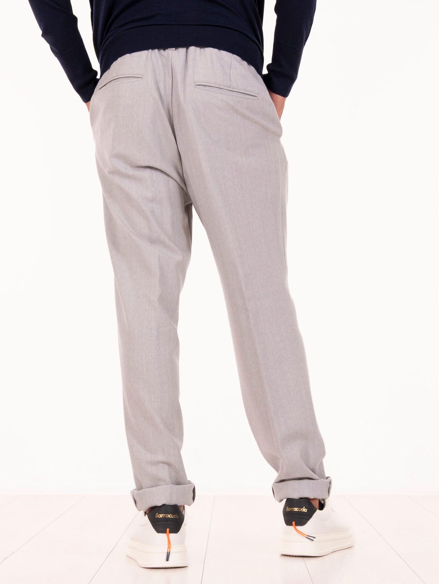 Pantalone Jogger Eleventy Milano in Lana Grigio Melange L75PANL01TES0L06513 Eleventy Milano