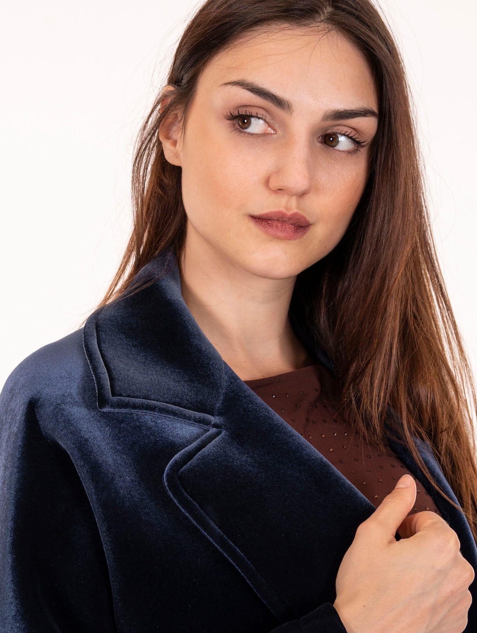 Peacoat Alpha Studio in Velluto Blu Notte AD-4730N2001 Alpha Studio