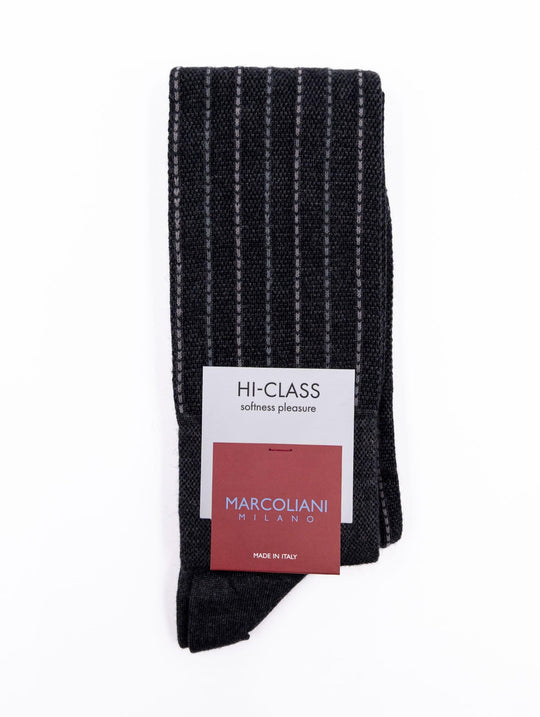 Marcoliani Milano Hi Class Socken aus Modal und Kaschmir Anthrazit