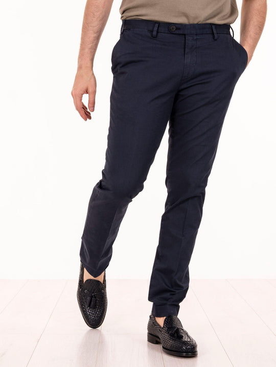 Pantalone Devore per Four Stroke Slim  in Cotone Navy