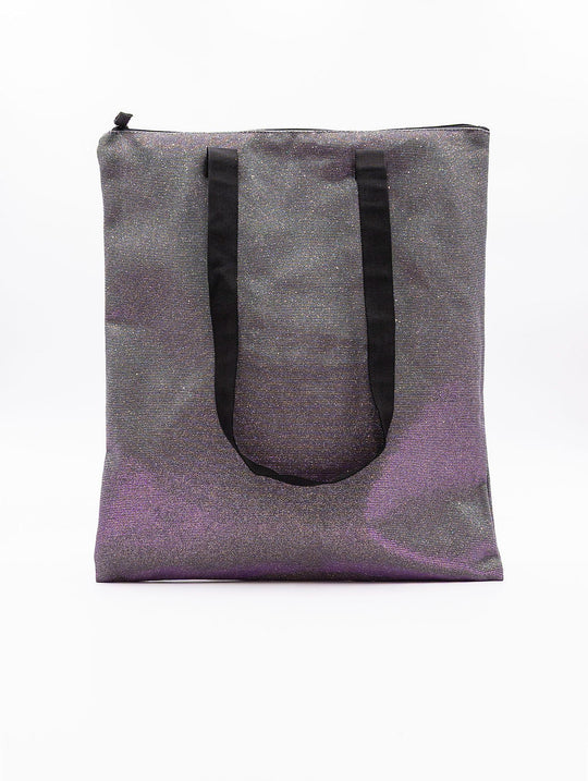 Shopping Small Zip L'aura Argento, Viola e Verde