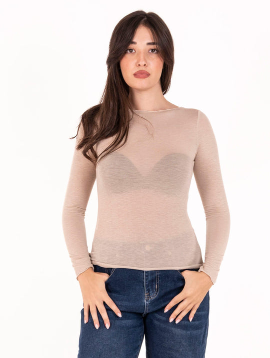 Girocollo White Wise Misto Cachemire Extrafine Panna