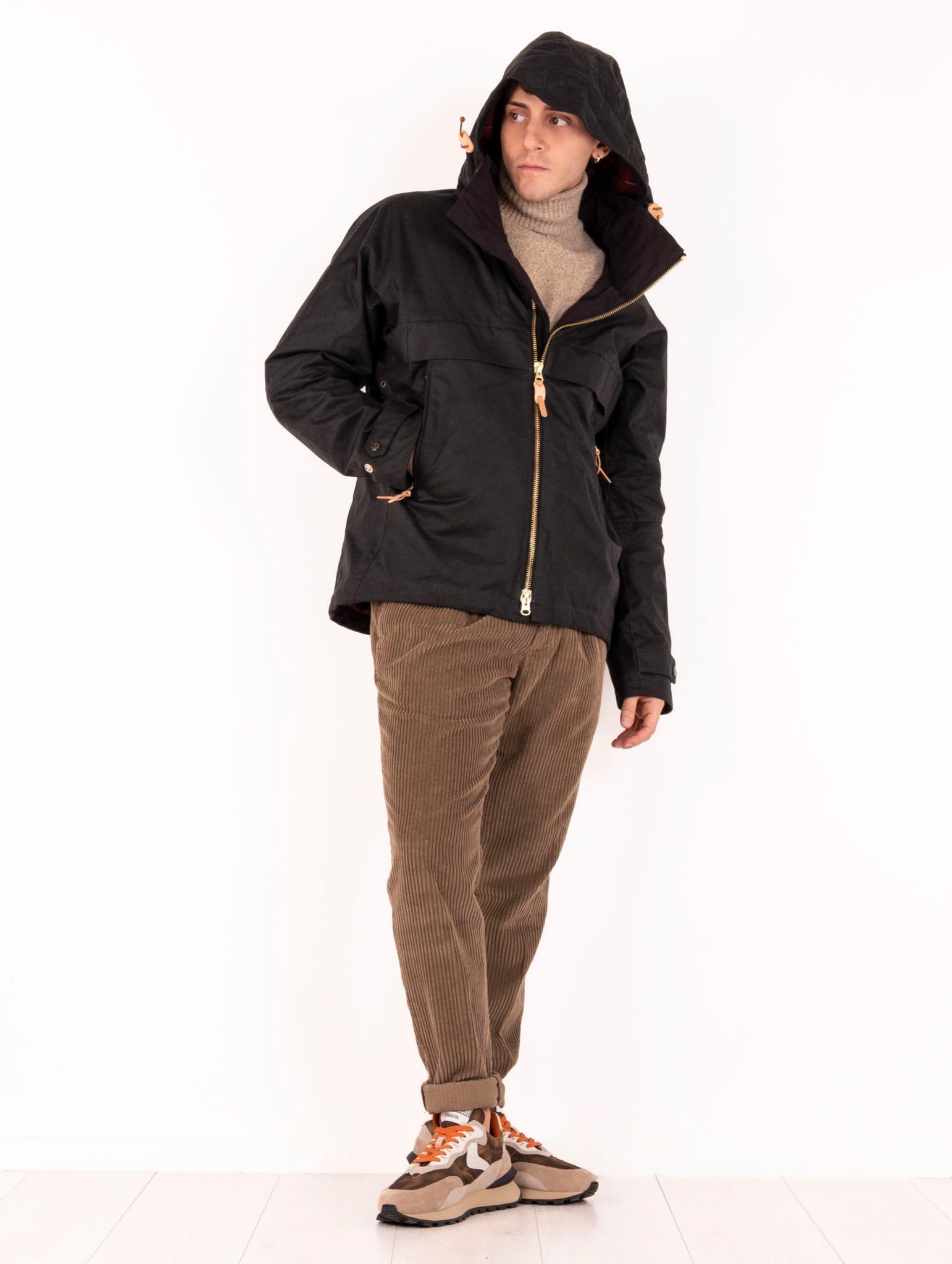 Giubbotto Manifattura Ceccarelli in Cotone Idrorepellente Nero W7085-WXBLACK Manifattura Ceccarelli