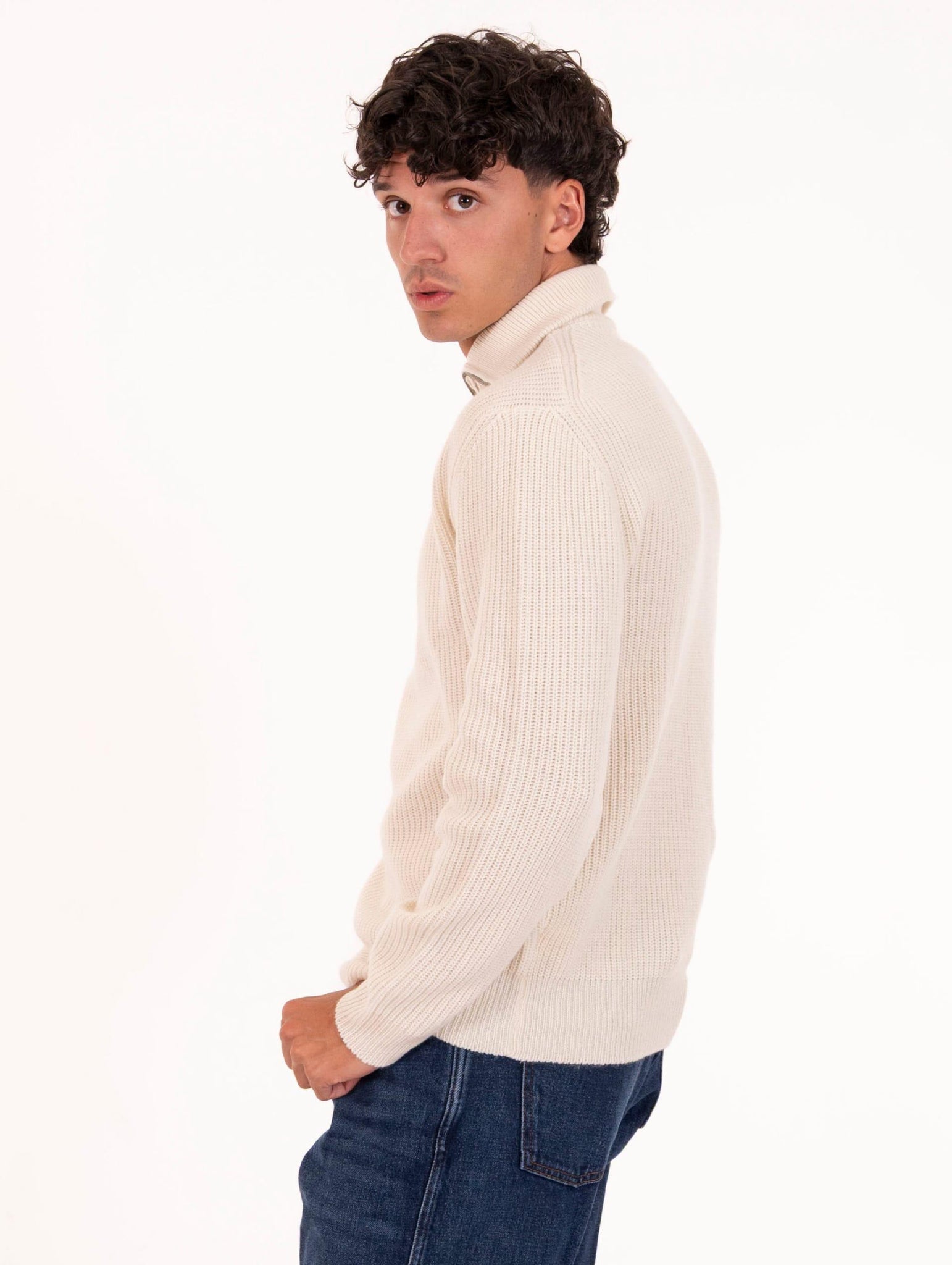 Maglia Lupetto Daniele Fiesoli con Zip in Eco Cashmere Nuvola 3392100 Daniele Fiesoli