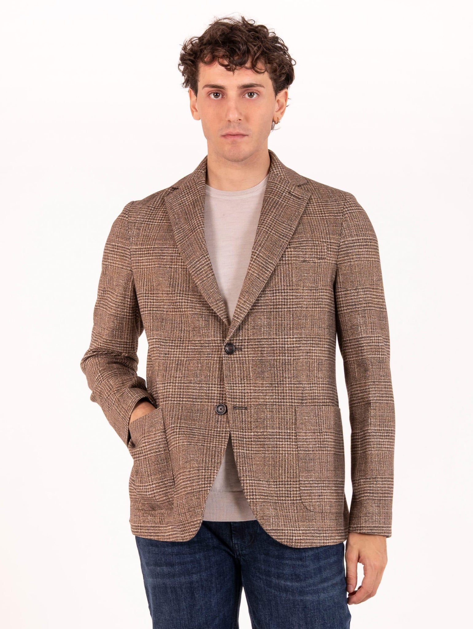 Giacca Circolo 1901 in Cotone Check Nocciola CN5028CORTE Circolo 1901