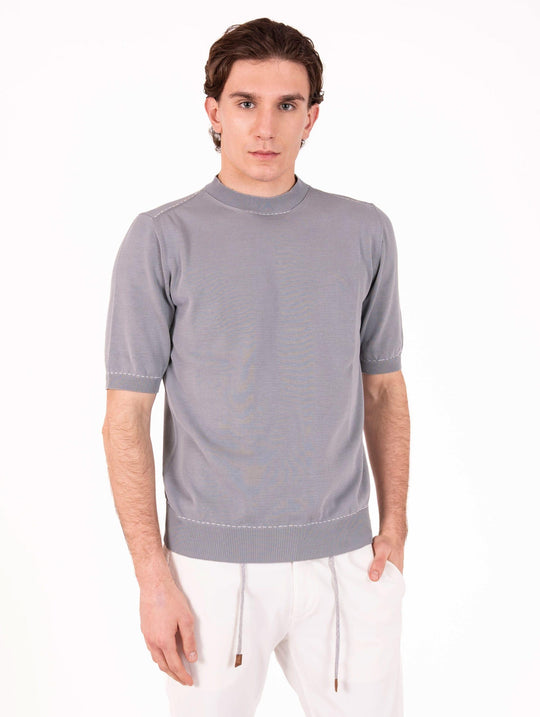 Maglia M/M Eleventy Milano Platinum in Cotone Ghiaccio