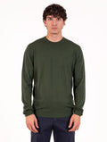 Maglia Girocollo Zanieri in Lana Merycash Fine Verde