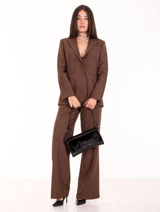 Pinstriped Diamond Jacket Nosecrets Chocolate