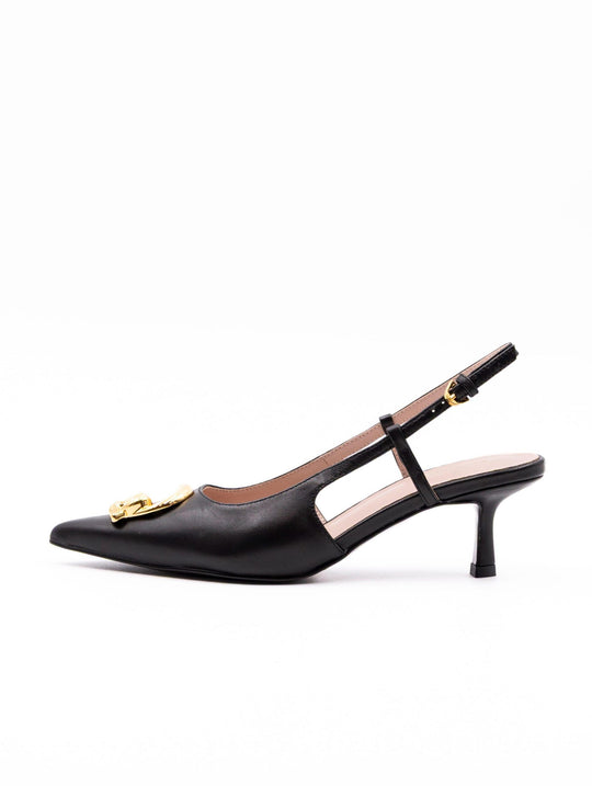 Coccinelle C-Me Slingbacks in Black Leather