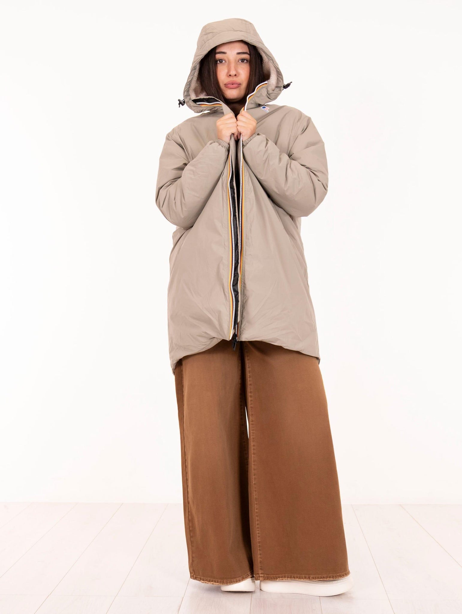 Giacca Impermeabile Le Vrai Eiffel 4.0 K-Way in Nylon Salvia K21516W633 K-Way