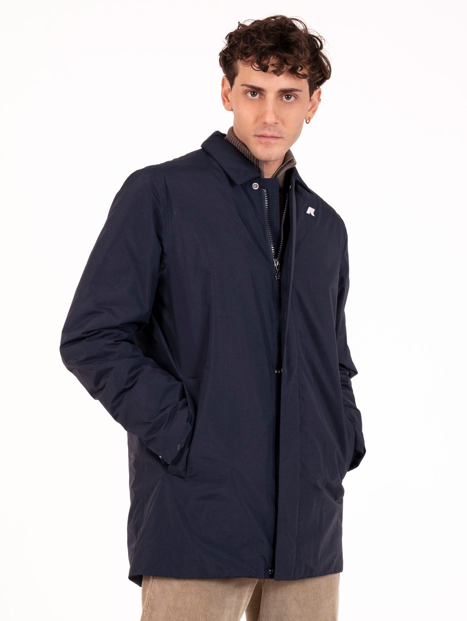 Impermeabile Benny K-Way in Nylon Riciclato Blu K31355WK89 K-Way