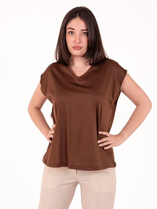 T-shirt White Wise in Cotone e Modal Testa di Moro