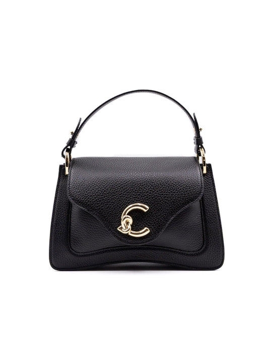 Tasche C-Me Coccinelle aus genarbtem schwarzem Leder