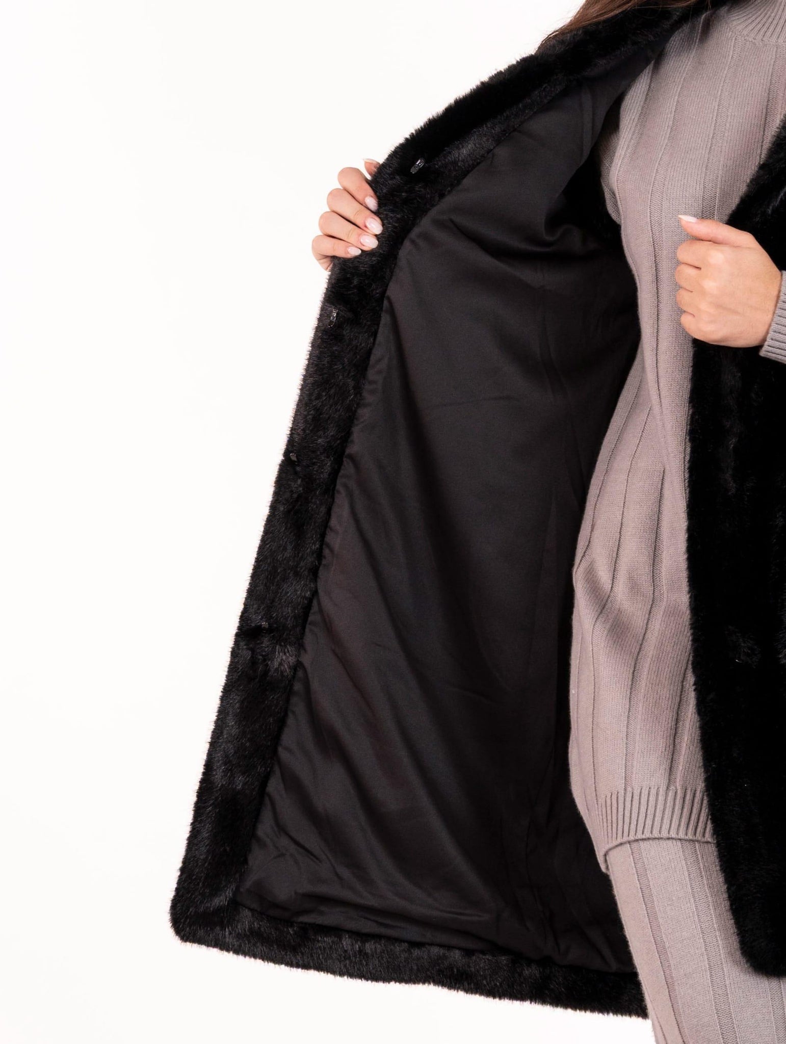 Gilet Eco Pelliccia Leon e Loulou Nero L614MINK00024 Leon & Loulou