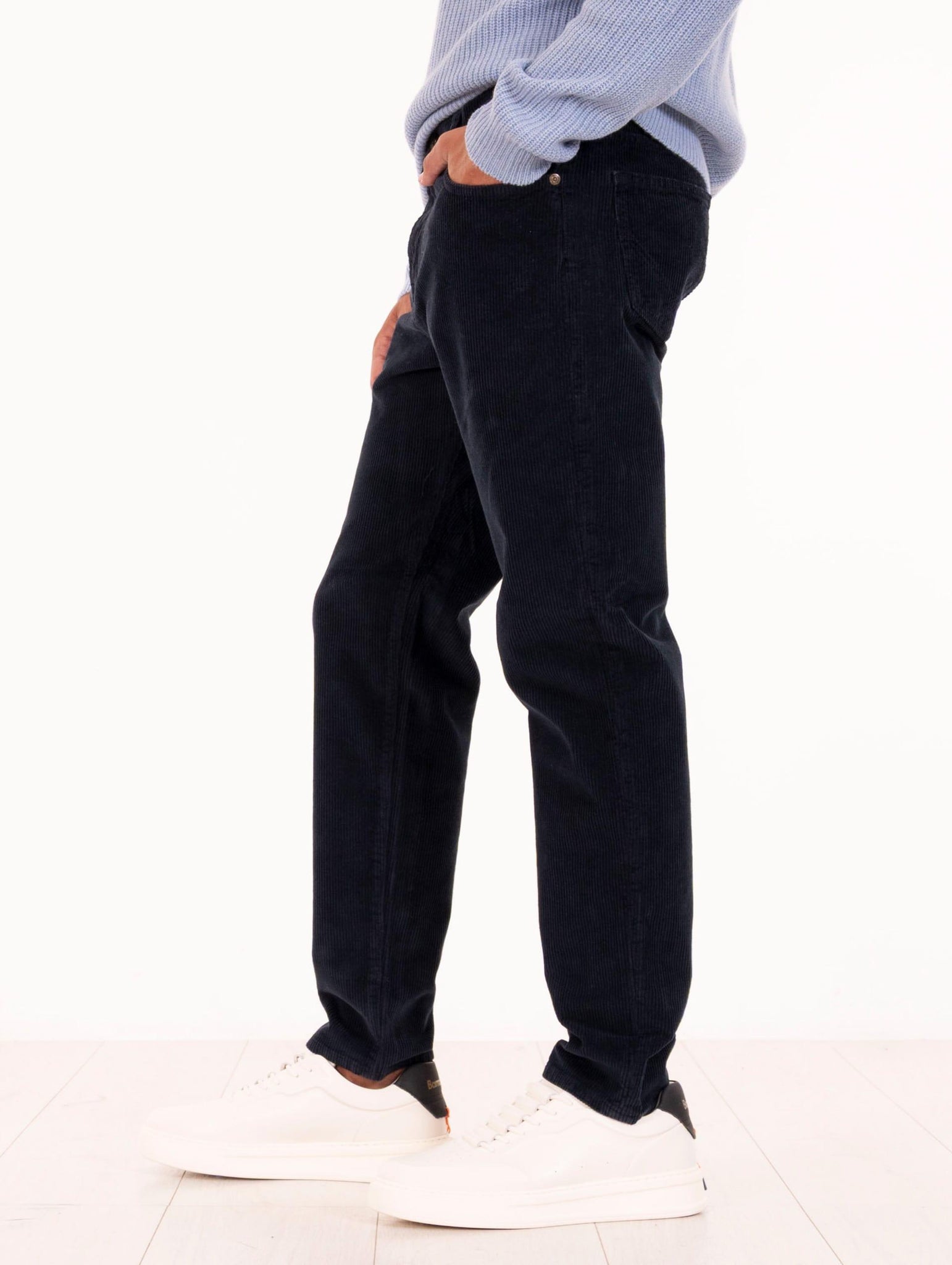 Pantalone Roy Roger's Dapper Plain in Velluto Navy RRU90007P4600112C0048 Roy Roger's