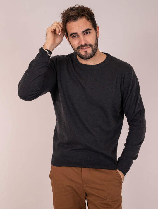 Girocollo Zanieri in Cashmere Brinato Antracite