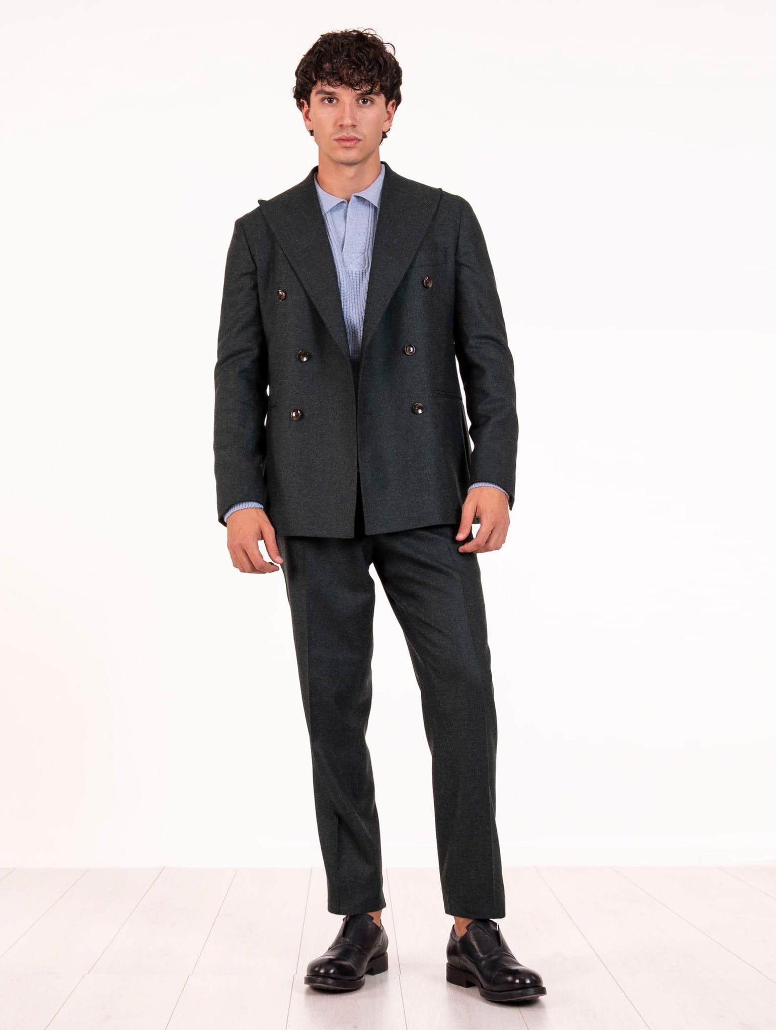 Abito Sartoriale Doppiopetto Four Stroke in Lana Vergine Verde APARIGI1/13105836 Four Stroke