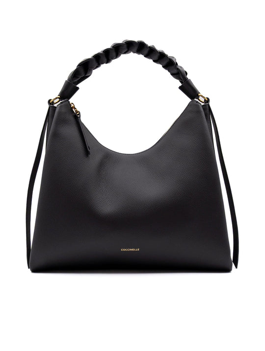 Borsa Boheme Medium Coccinelle in Pelle Martellata Nera