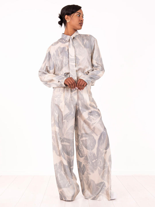 Pantalone Alysi in Seta Fantasia Cielo