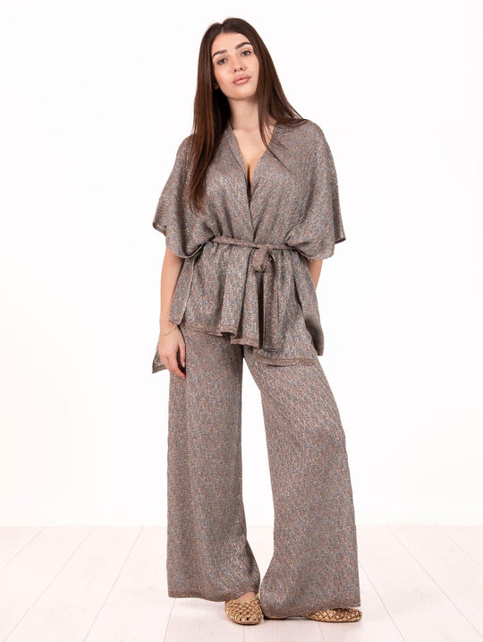 Kimono D.Exterior Lurex Argilla