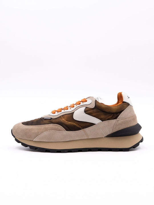 Qwark Hype Man Voile Blanche Beige and Brown Sneakers