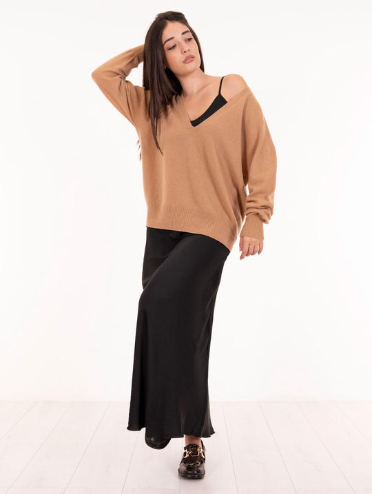 Pullover V Daniele Fiesoli aus Kamelwolle und Kaschmir