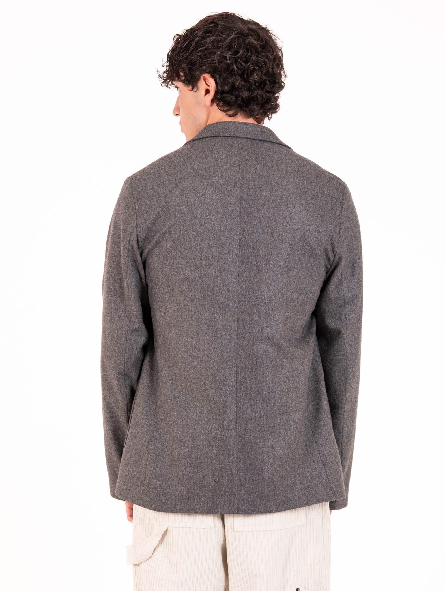 Giacca Devore in Lana e Viscosa Grigio Melange DVG5C-W21080205 Devore