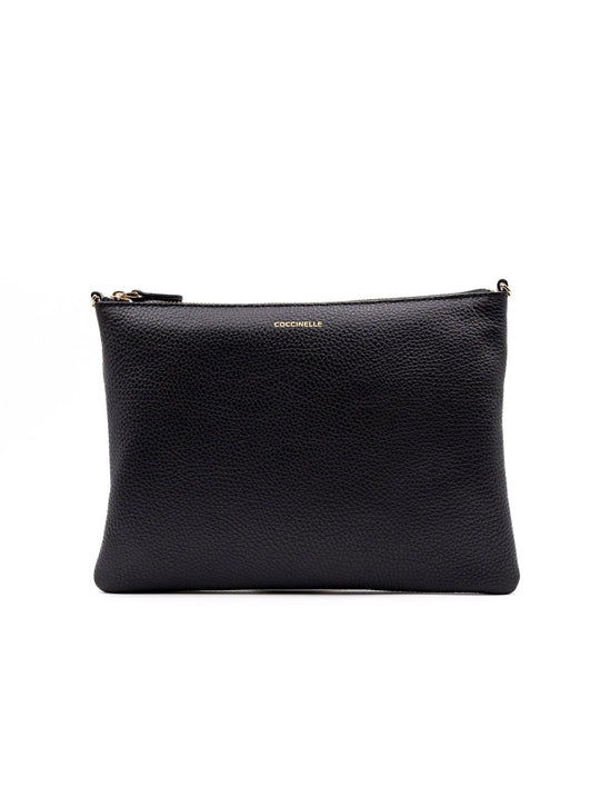 Pochette Best Crossbody Coccinelle in Pelle Martellata Nera