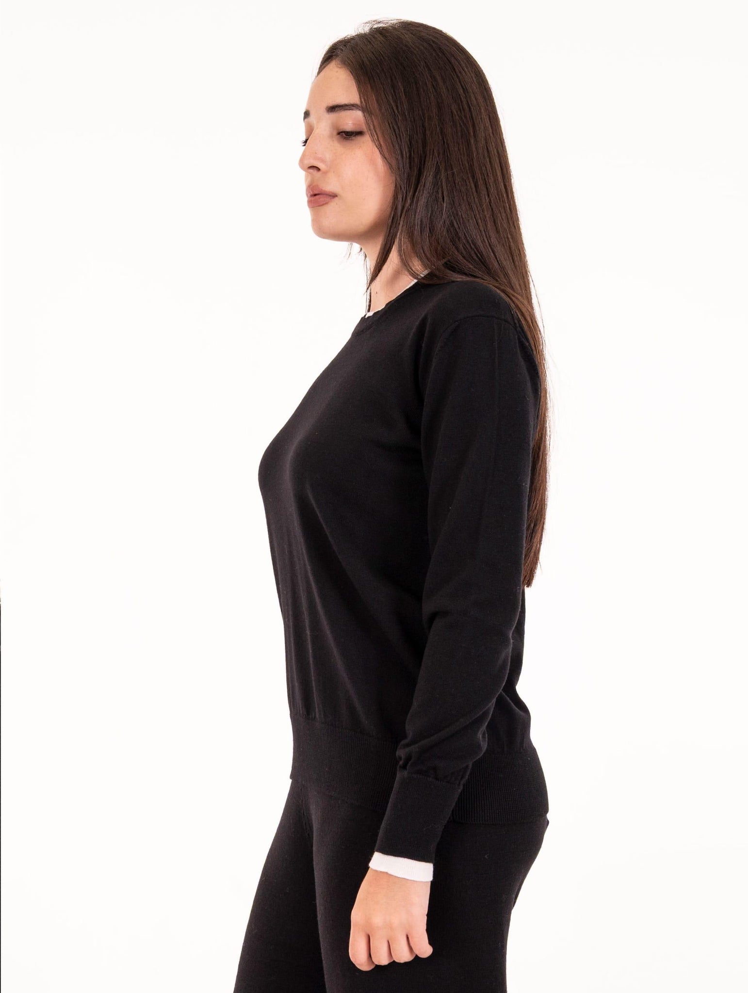 Maglia Bicolor Alpha Studio in Pura Lana Nero e Bianco AD-4011C2002 Alpha Studio