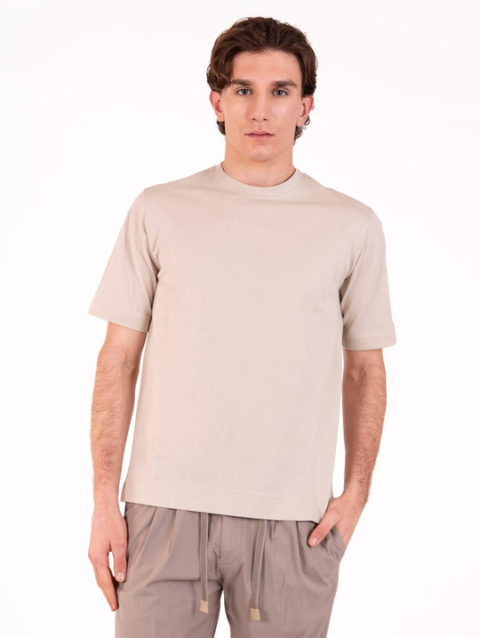 Circolo 1901 Short-Sleeve T-Shirt in Sand Piquet Cotton