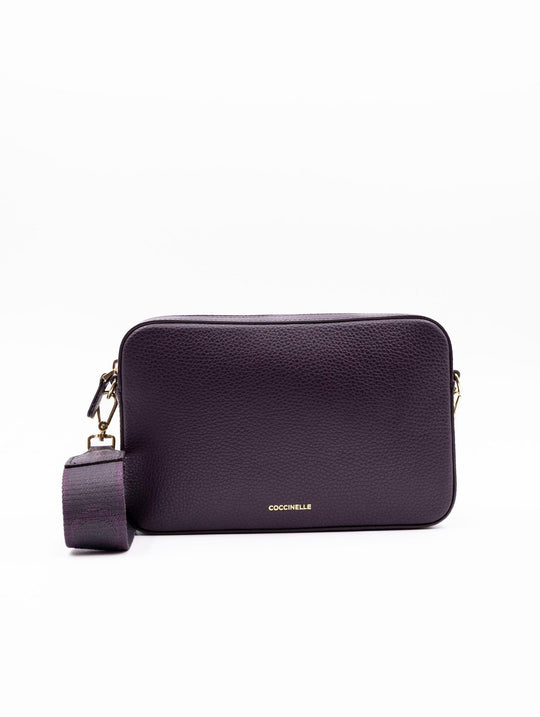 Minibag Tebe Small Coccinelle in Pelle Martellata Prugna