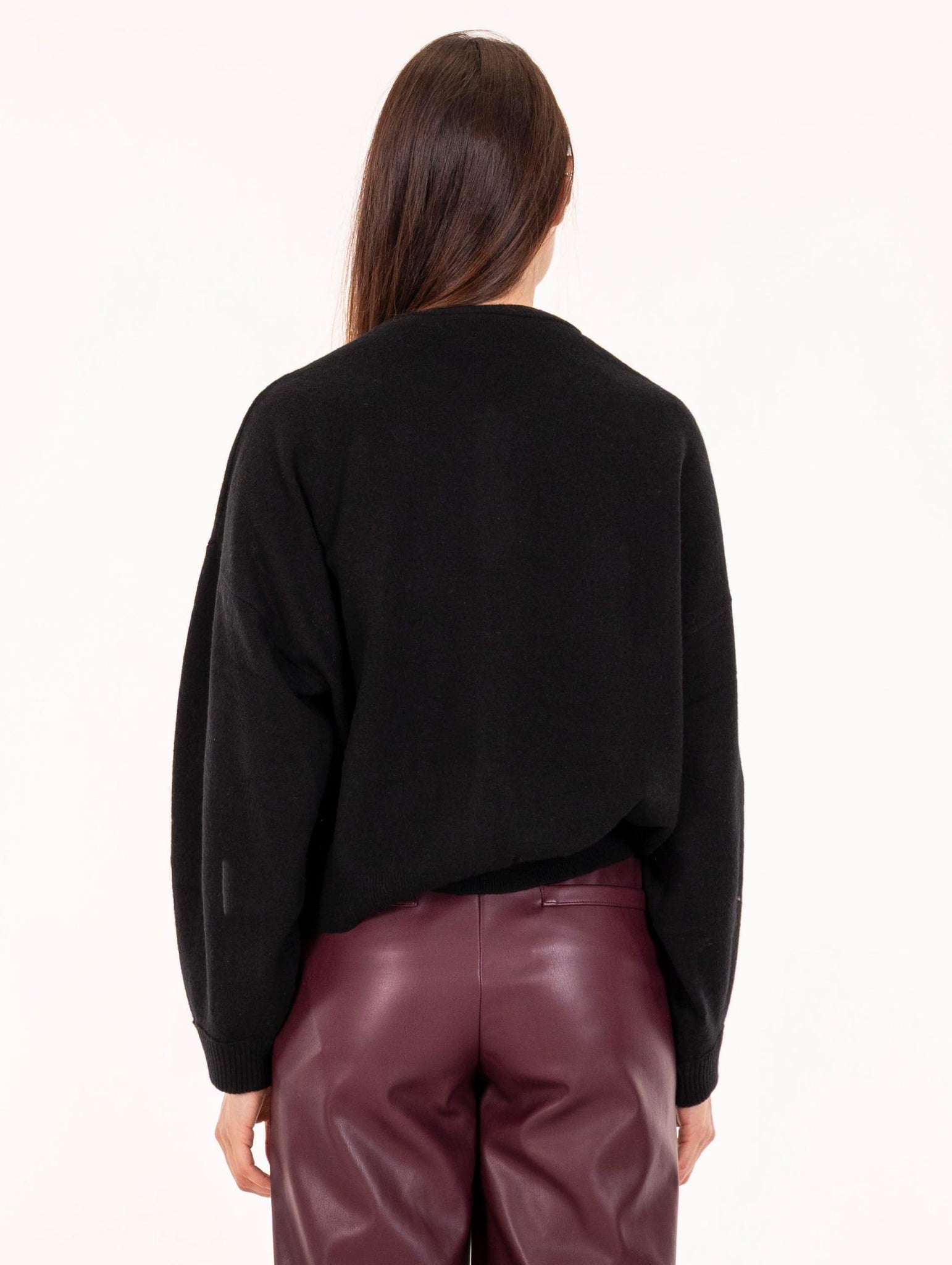 Cardigan Bomber Alysi in Pura Lana Nero 265405A5045NE Alysi