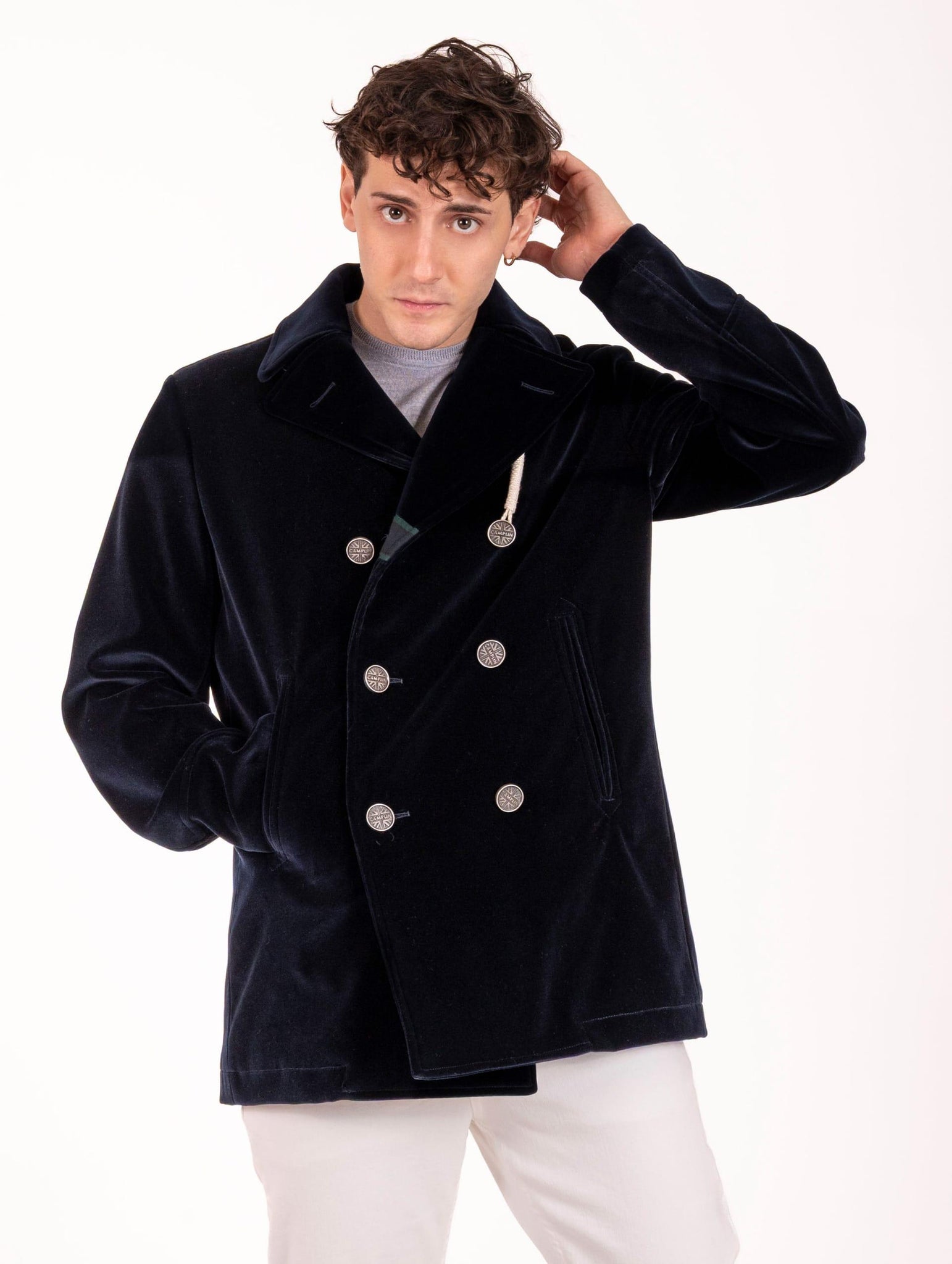 Peacot Camplin in Velluto Blu ISLAND-VLBN Camplin