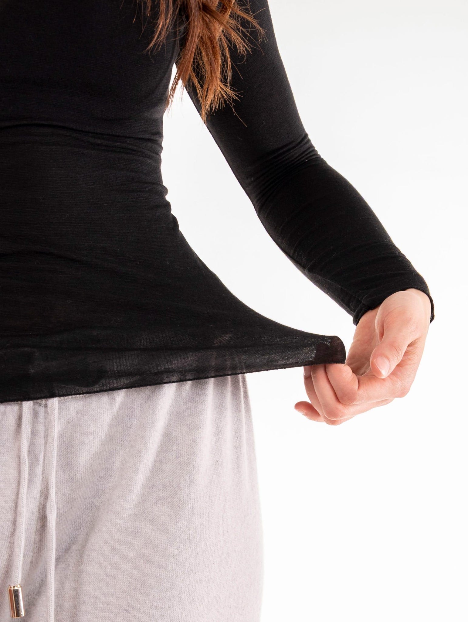 Girocollo White Wise Misto Cachemire Extrafine Nero WW201801 White Wise