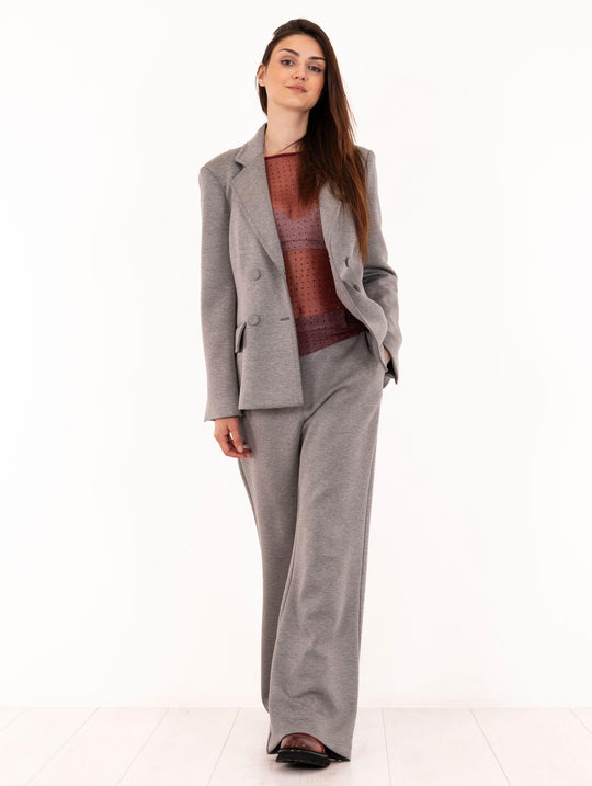 Meimeij Double-Breasted Jacket Perla Melange