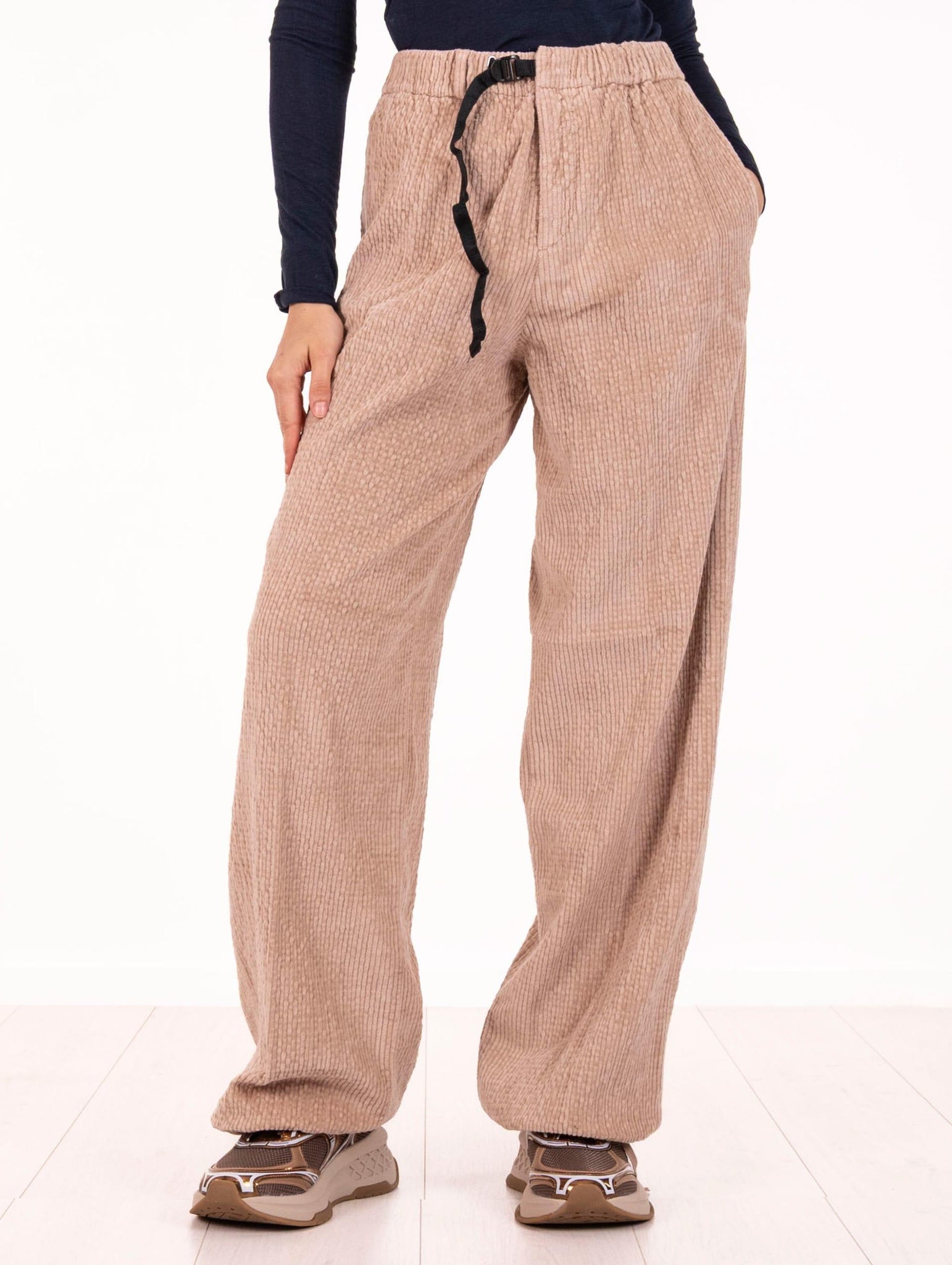 Pantalone White Sand in Velluto a Coste Sabbia 25WSD15317245 White Sand