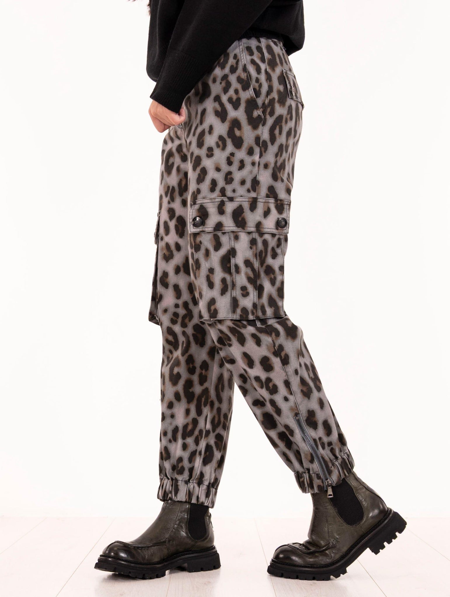 Pantalone Cargo Alessia Santi Leo Nero SD25028529024-01 Alessia Santi