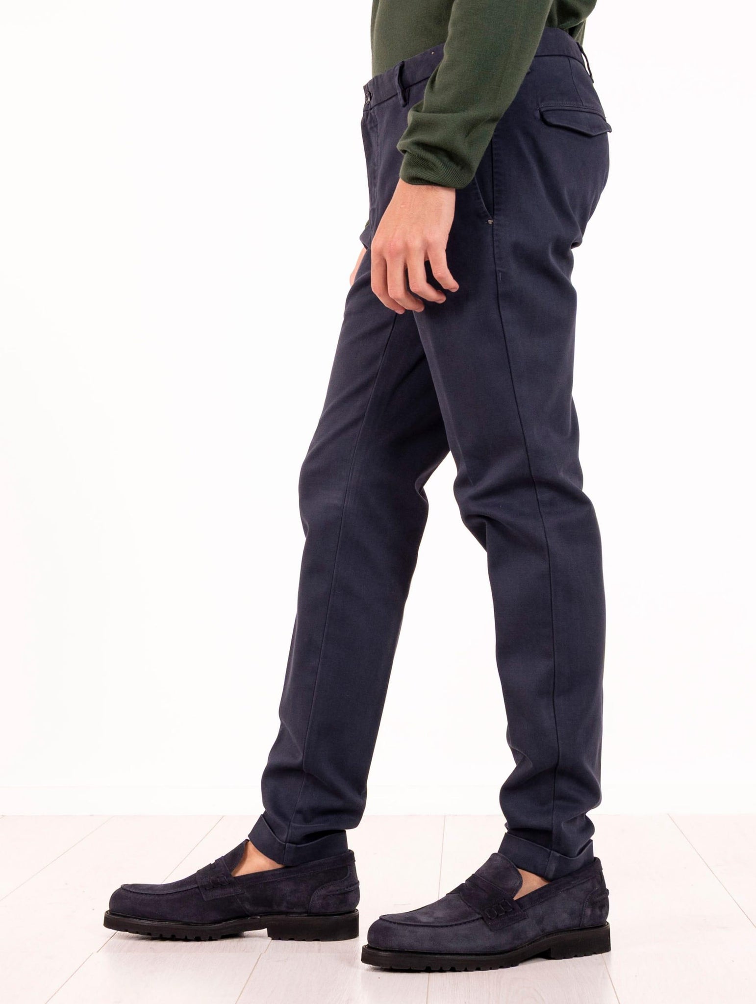 Pantalone Sasa AT.P.CO. in Cotone Piquet Navy SASA45TC901799 AT.P.CO