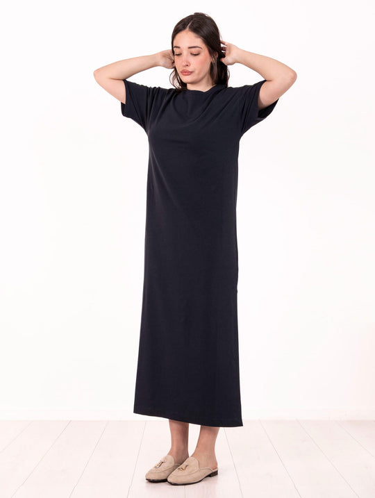 Kleid Alpha Studio aus blauem Baumwolljersey