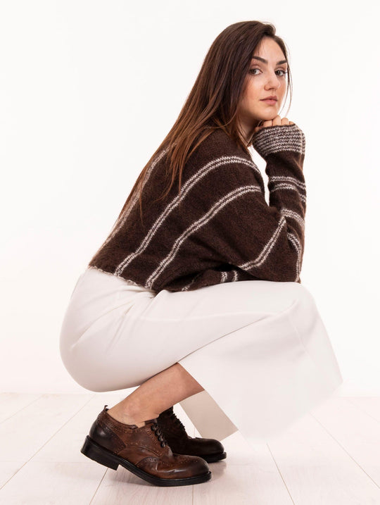Cropped Cardigan Alysi in Mohair Chocolate
