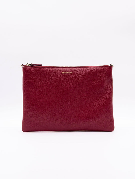 Pochette Best Crossbody Coccinelle in Pelle Martellata Scarlet